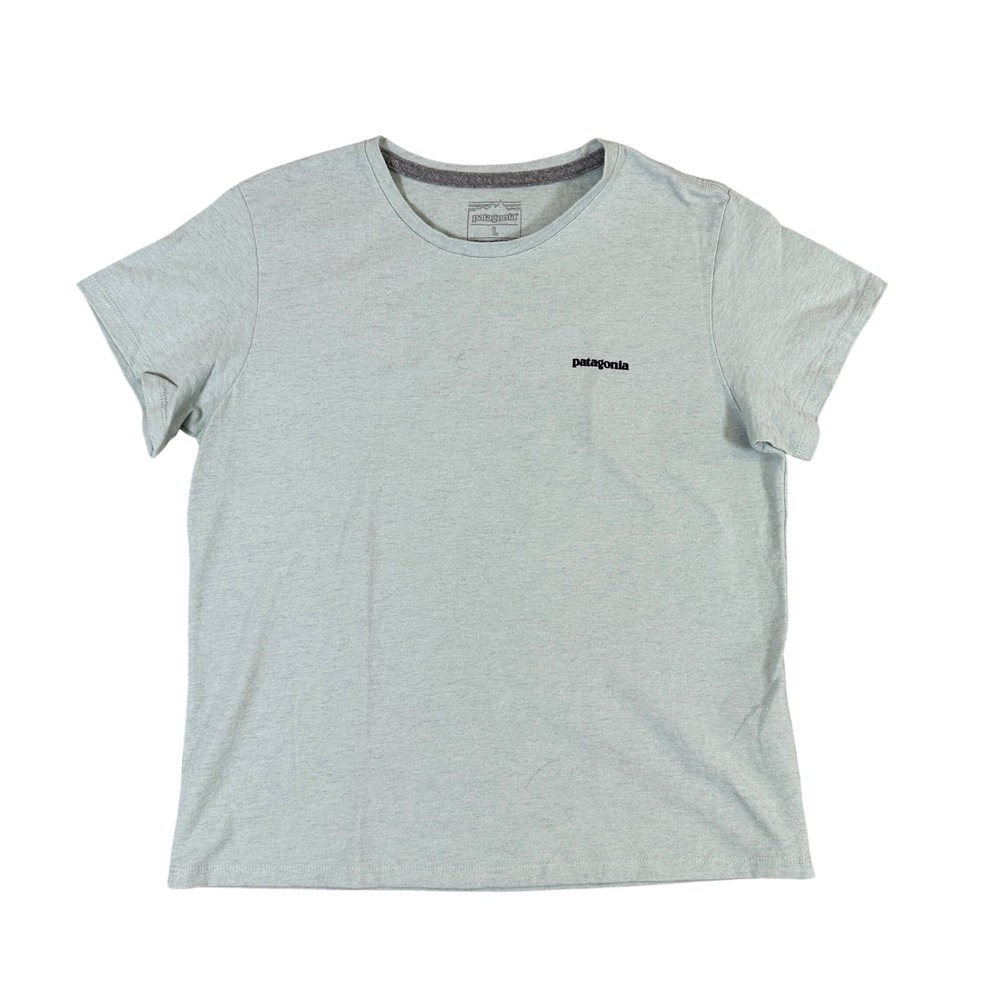 Patagonia Responsibili-Tee Womens L Blue Heather Recycled Cotton T-Shirt 37567